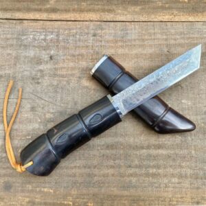 Damascus Knife with Wooden Case
