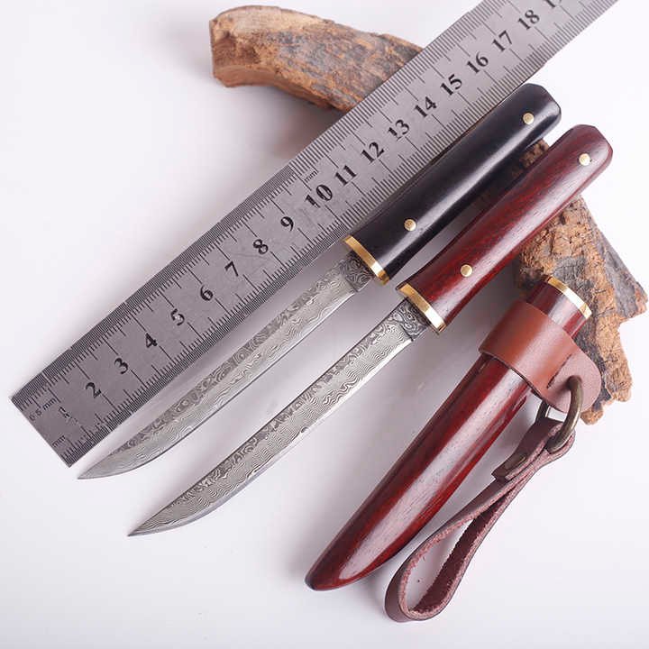 VG10 Damascus Knife with Ebony Handle | TOP KNIVES LLC VG10 Damascus Knife with Ebony Handle