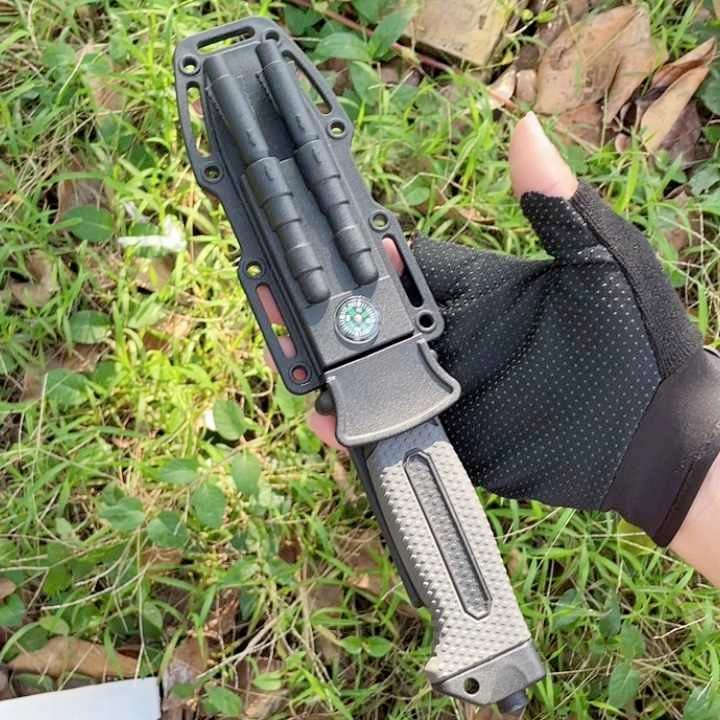 Fixed Blade Camping Knife with Fire Starter | TOP KNIVES LLC Fixed Blade Camping Knife with Fire Starter