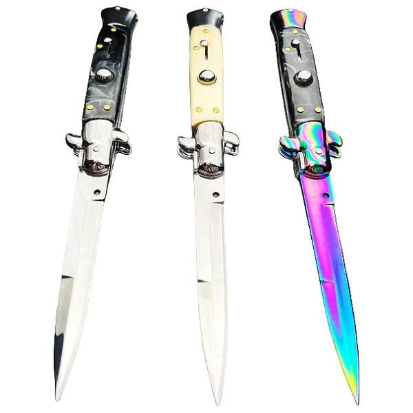 8.75 Inch Italian pocket knife with stiletto switch blade
