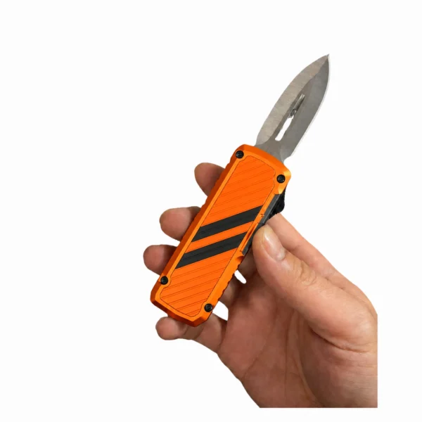 Safety Orange Racing Stripe Folding Utility Knife
