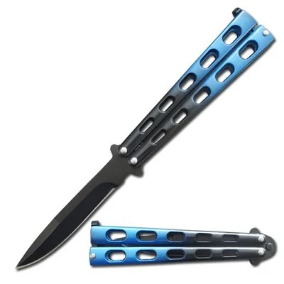 5.25inch Closed Length Blue Striker Balisong Butterfly Knife