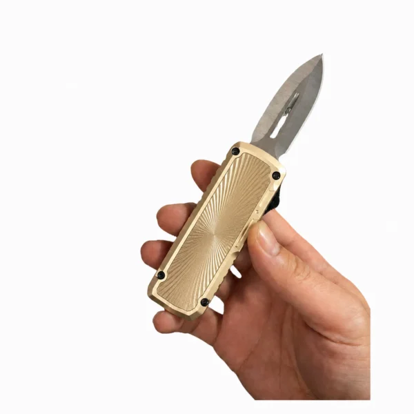 Champagne Gold Guilloche Folding Utility Knife