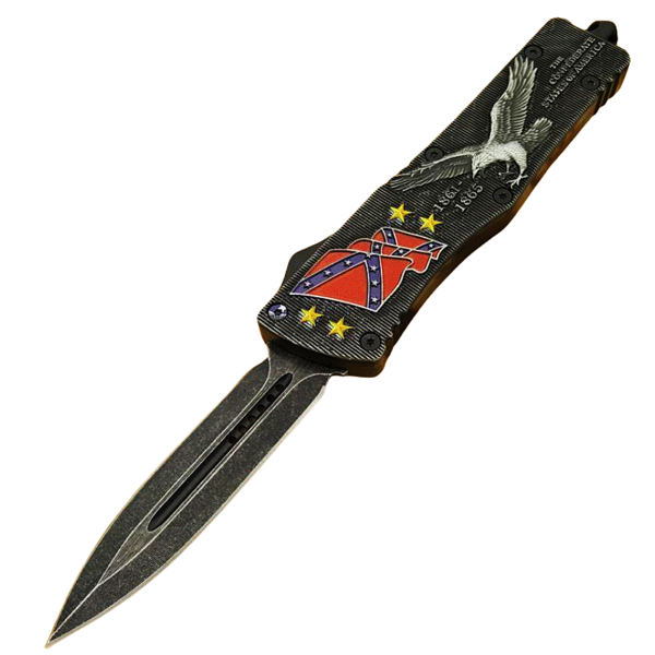 5.5 INCH Confederate Pride Dual Action Heavy Duty Automatic OTF Knife-TK95R-55
