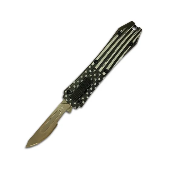 mini otf surgery knife, removable blade,pocket EDC keychain knives--SBM-TKB2E-ST