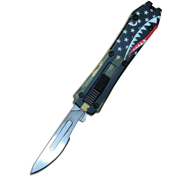 mini otf surgery knife, removable blade,pocket EDC keychain knives--SBM-TKB3S-ST