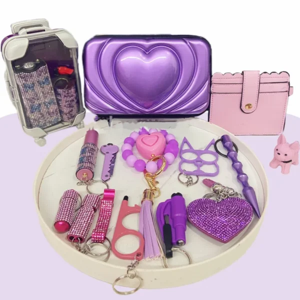 18-piece set of cute and playful self-defense keychains