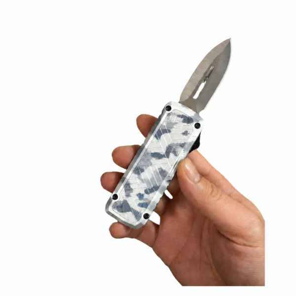 Gray Snow Camo Folding Utility Knife