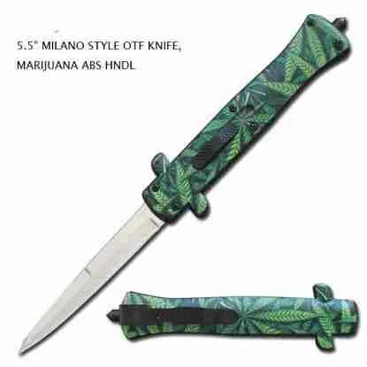 5.5inch Cannabis Leaf (AKC) OTF Knife