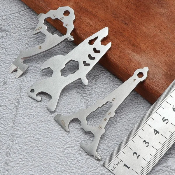 Keychain Bottle Opener Camping Stainless Steel Creative Tool Card