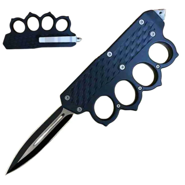 black widow otf switchblade with retractable knife​-TK978-BK