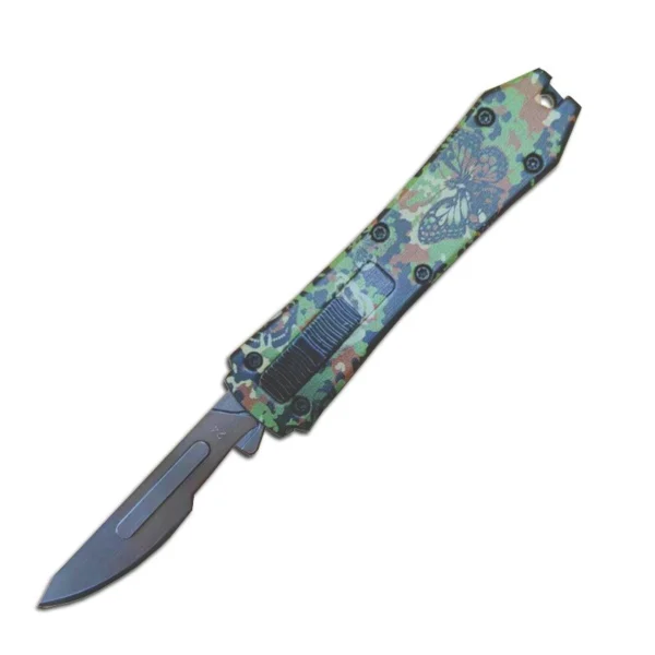 mini otf surgery knife, removable blade,pocket EDC keychain knives--SBM-TKB2L-ST
