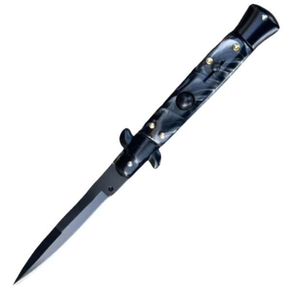 8.75 Inch Black switchblade italian stiletto Style Classic Switchblade Automatic Knife