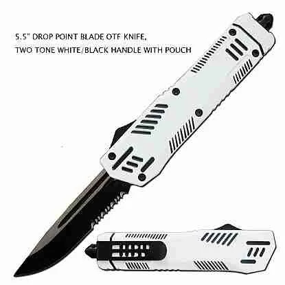 5.5 inch White Punk OTF Knife