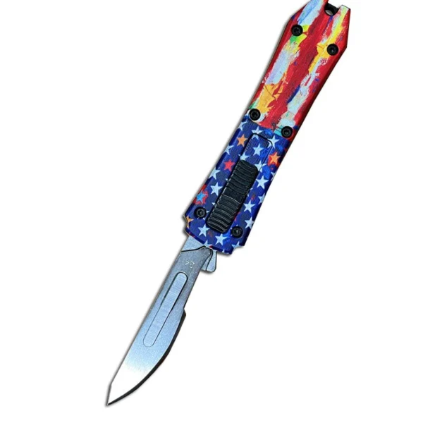mini otf surgery knife, removable blade,pocket EDC keychain knives--SBM-TKB3U-ST