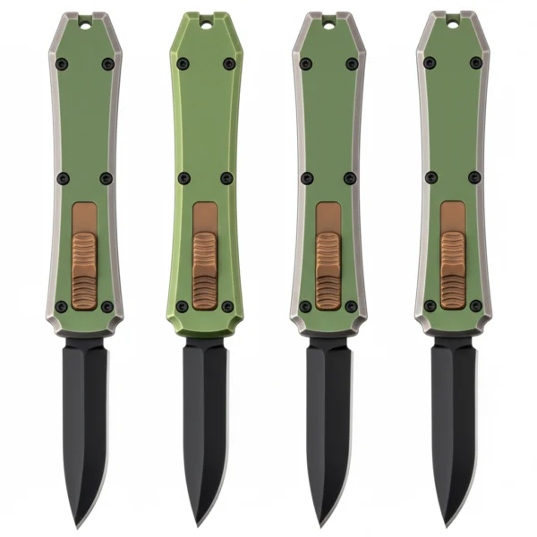 Taiga Bronze OTF Knife - Green Handle Wholesale Set