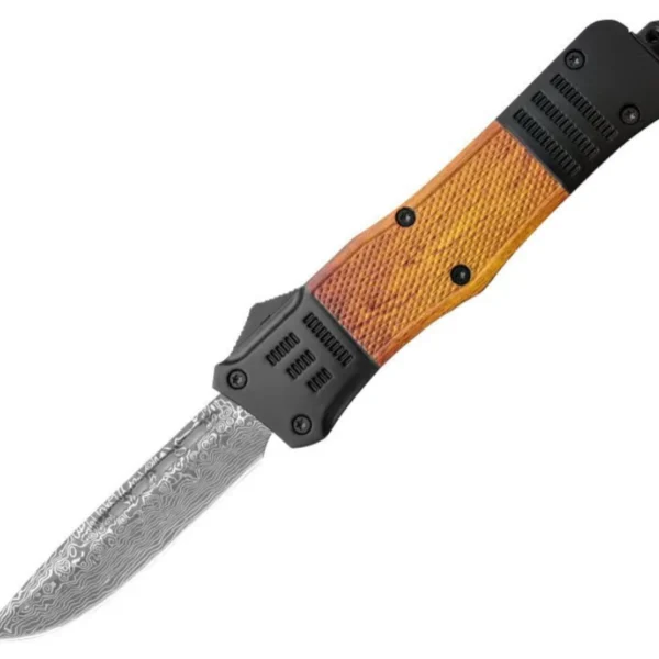 5.5 inch Wood grain corroded blade Tactics OTF automatic Knife